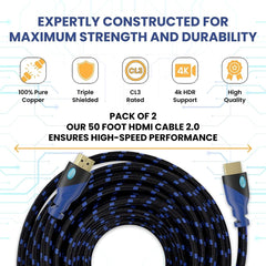 Premium 4K HDMI Cable for Ultimate Entertainment - High-Speed, Gold-Plated Connectors, and Lifetime Warranty