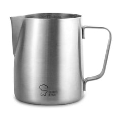 Premium Stainless Steel Milk Frothing Pitcher - 20 oz (600 ml) - Ideal for Espresso, Latte Art, and More - Chef's Star