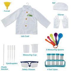 Scientist Pretend Costume Dress-Up Set for Kids with Accessories