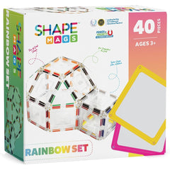 Shapemags 40-Piece Rainbow Magnetic Building Tiles Set - Enhance Creativity and Learning Through Play