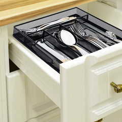 Silverware Tray Set of 2 - Kitchen Cutlery Organizer with Non-Slip Base