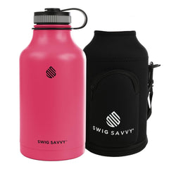 Swig Savvy Double-Walled Stainless Steel Sports Water Bottle with Storage Sleeve