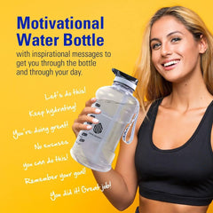 Swig Savvy Motivational 44 oz Water Bottle with Straw Lid and Storage Sleeve