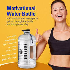 Swig Savvy Motivational 44 oz Water Bottle with Straw Lid and Storage Sleeve