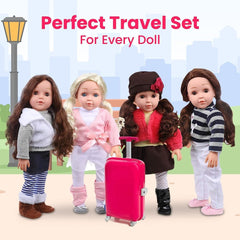 Travel in Style with 18 Inch Doll Accessories Play Travel Set