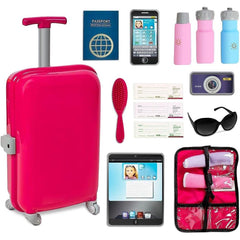 Travel in Style with 18 Inch Doll Accessories Play Travel Set