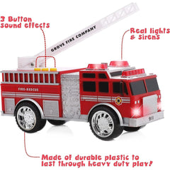 Ultimate Emergency Rescue Vehicle Set - Police Car, Ambulance, Fire Truck with Lights and Sound Sirens - Perfect for Boys