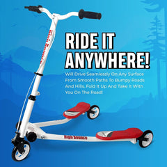 Ultimate Thrills Await with the High Bounce Y Slicker 3-Wheel Drift Scooter for Kids - Foldable Fun!