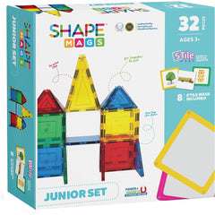 Unlock Creativity and Learning with Shapemags 32-Piece Magnet Building Tiles - Junior Starter Set